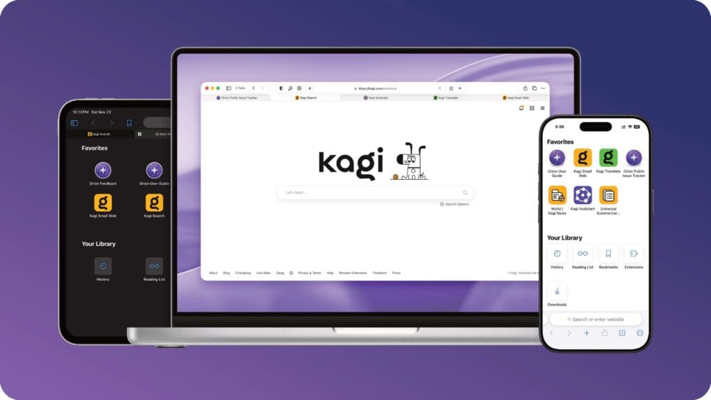 Orion 1.0: il browser di Kagi esce dalla beta dopo sei anni di sviluppo