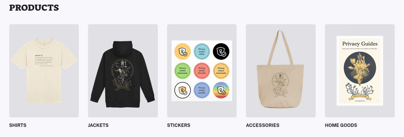 Privacy Guides apre il suo negozio online: gadget e magliette per sostenere il progetto