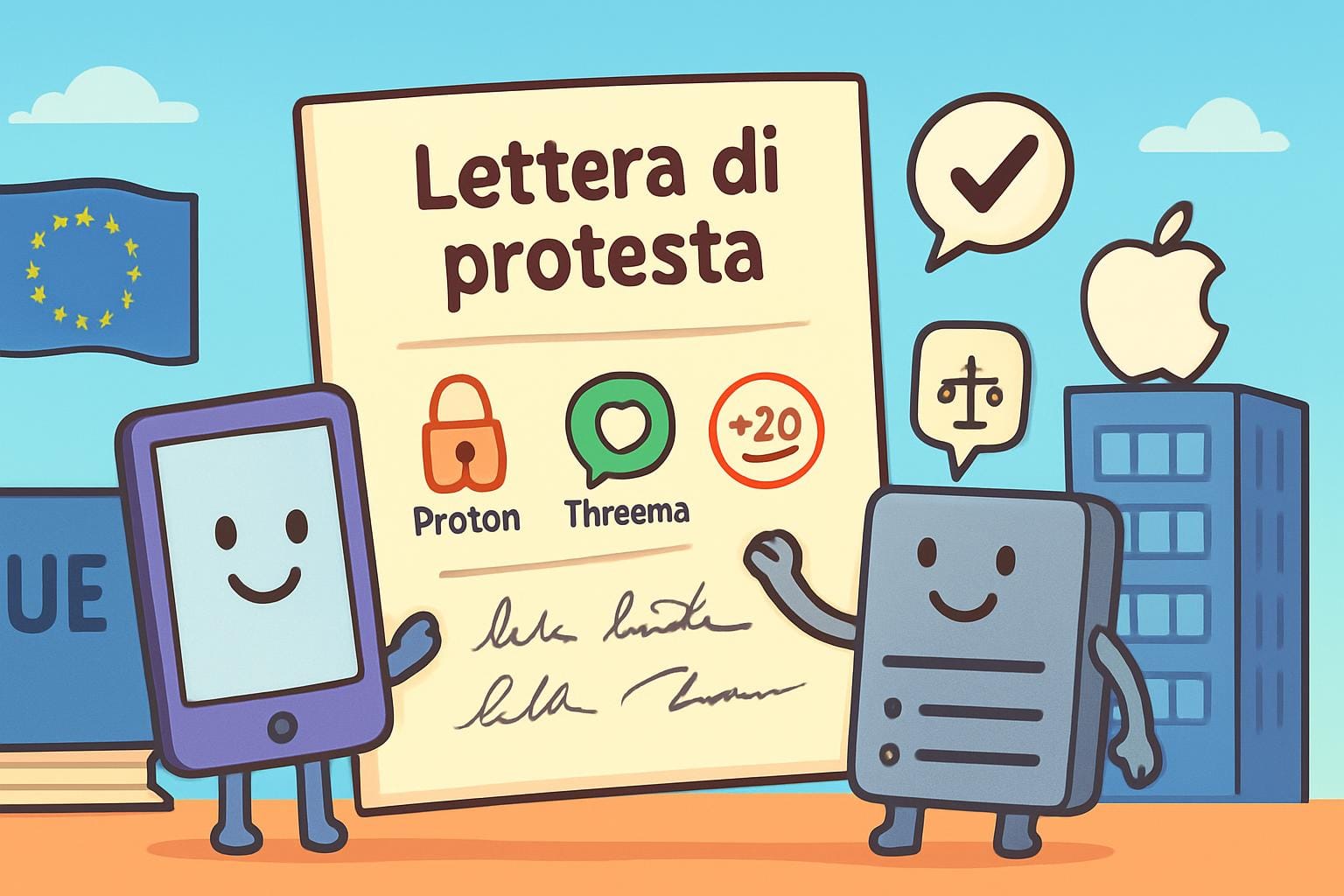 Apple viola ancora le leggi UE: Proton, Threema e altre 20 organizzazioni firmano una lettera di protesta