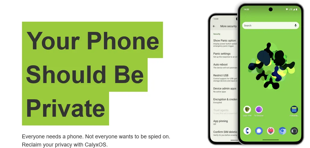CalyxOS promette di tornare, ma i telefoni restano fermi